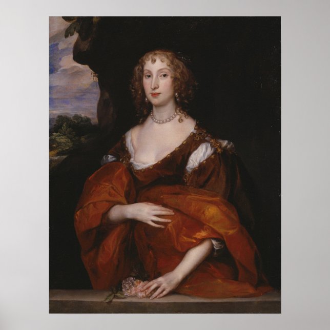 Van Dyck - Portrait von Mary Hill Lady Killigrew Poster (Vorne)