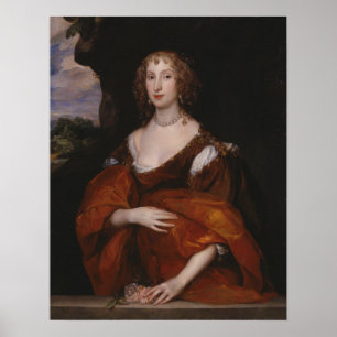 Van Dyck - Porträt von Mary Hill Lady Killigrew Poster