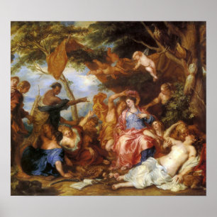 Van Dyck - Rennen der gelben und Blaubeer-Küsse Poster
