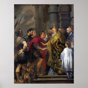 Van Dyck - Saint Ambrose Barring Theodosius Von .. Poster