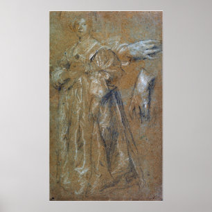 Van Dyck - Studie für ein Porträt einer Dame Poster