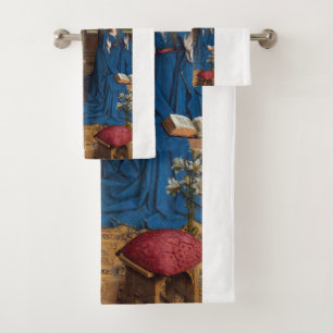 Van Eyck’s Verkündigung Premium Kathedralenglas Badhandtuch Set