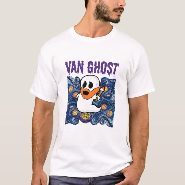 Van Ghost Funny Art Halloween Van Gogh T-Shirt (Vorderseite)