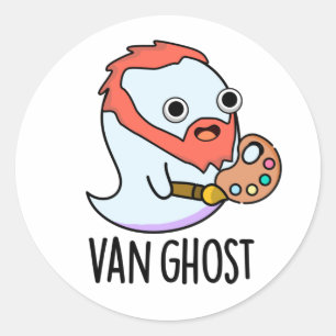 Van Ghost Funny Artist Ghost Pun Runder Aufkleber