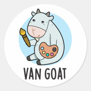 Van Goat Funny Artist Pun Runder Aufkleber