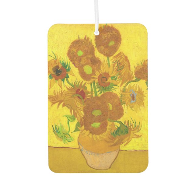 Van Gogh 15 Sonnenblumen in einer Vase der Kunst Autolufterfrischer (Vorderseite)