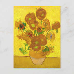Van Gogh 15 Sonnenblumen in einer Vase der Kunst Postkarte