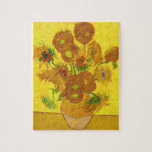 Van Gogh 15 Sonnenblumen in einer Vase der Kunst Puzzle