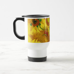 Van Gogh 15 Sonnenblumen in einer Vase der Kunst Reisebecher