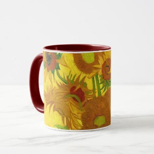 Van Gogh 15 Sonnenblumen in einer Vase der Kunst Tasse