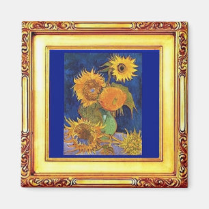 Van Gogh - 5 Sonnenblumen Magnet