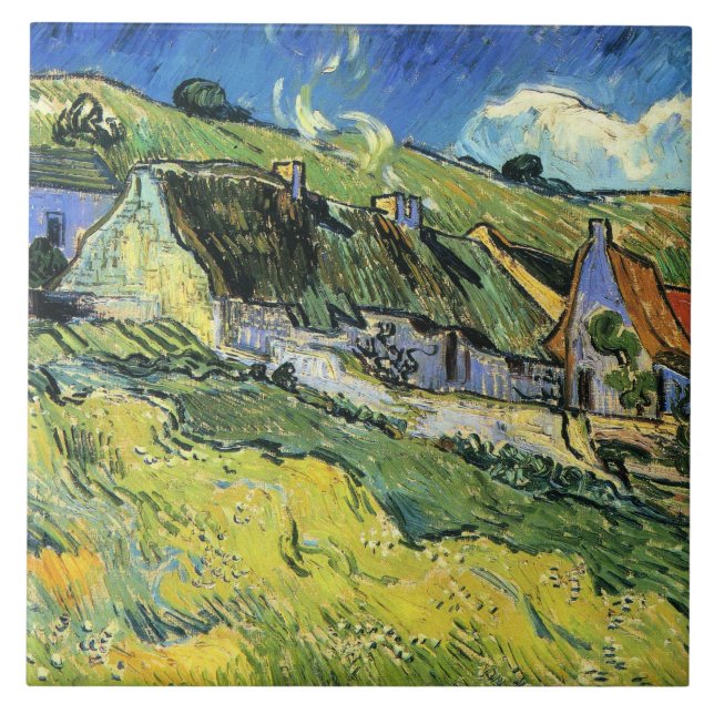 Van Gogh - A Group of Cottages Fliese (Vorderseite)