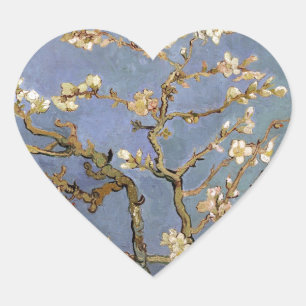 Van Gogh Almond Blossom Herz-Aufkleber