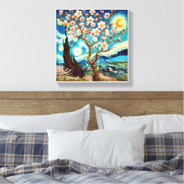 Van Gogh Almond Blossom Landschaftsmoon Leinwanddruck