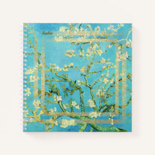 Van Gogh Almond Blossom mit Goldstaub Notizbuch