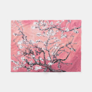 Van Gogh Almond Blossom pfirsich pink Fleecedecke