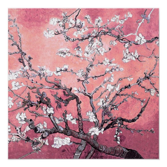 Van Gogh Almond Blossom pfirsich pink Poster (Vorderseite)