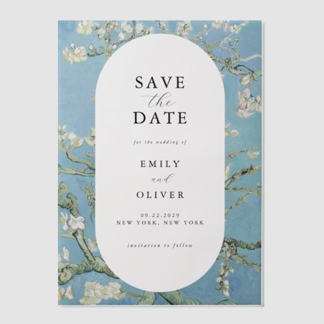 Van Gogh Almond Blossom Wedding Save the Date (Vorderseite)