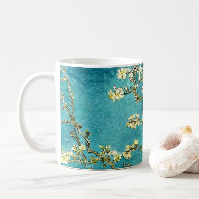 Van Gogh Almond Blossoms Classic Impressionism Kaffeetasse (Mit Donut)