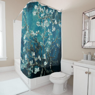 Van Gogh Almond Blossoms Dark Aquamarin Duschvorhang