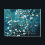Van Gogh Almond Blossoms Dark Aquamarin Fußmatte<br><div class="desc">Künstler: Vincent Van Gogh Titel: Mandelblüten in Farbe verändert</div>