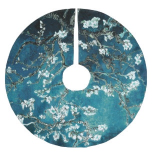 Van Gogh Almond Blossoms Dark Aquamarin Polyester Weihnachtsbaumdecke