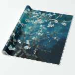 Van Gogh Almond Blossoms: Dunkel Aquamarin Geschenkpapier<br><div class="desc">Künstler: Vincent Van Gogh Titel: Almond-Blüten geändert durch 2sweet4wordsDesigns/ PureVintage-Liebe</div>