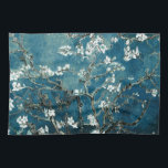 Van Gogh Almond Blossoms: Dunkel Aquamarin Geschirrtuch<br><div class="desc">Künstler: Vincent Van Gogh Titel: Almond-Blüten geändert durch 2sweet4wordsDesigns/ PureVintage-Liebe</div>