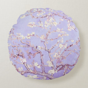 Van Gogh Almond Blossoms Lavender Rundes Kissen