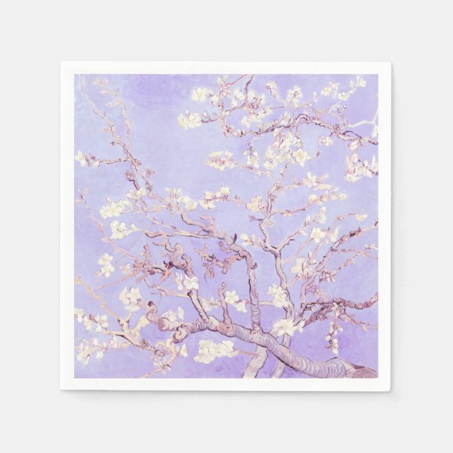 Van Gogh Almond Blossoms Lavender Serviette (Vorderseite)