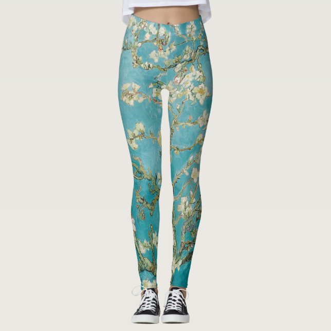 Van Gogh Almond Blossoms/Lila/St. Remy Leggings (Vorderseite)