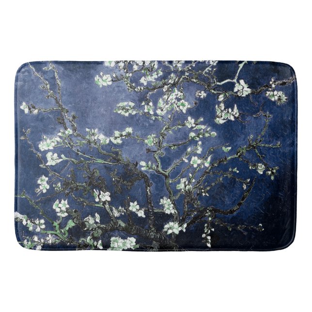 Van Gogh Almond Blossoms Midnight Blue Badematte (Vorderseite)