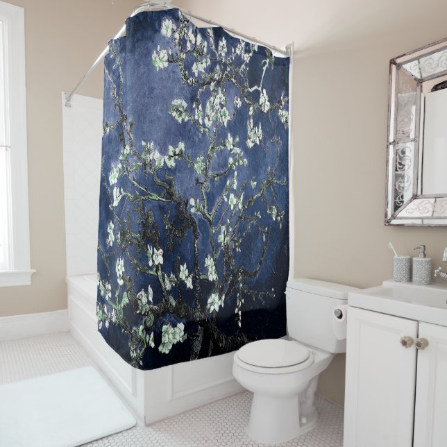 Van Gogh Almond Blossoms Midnight Blue Duschvorhang (Beispiel)