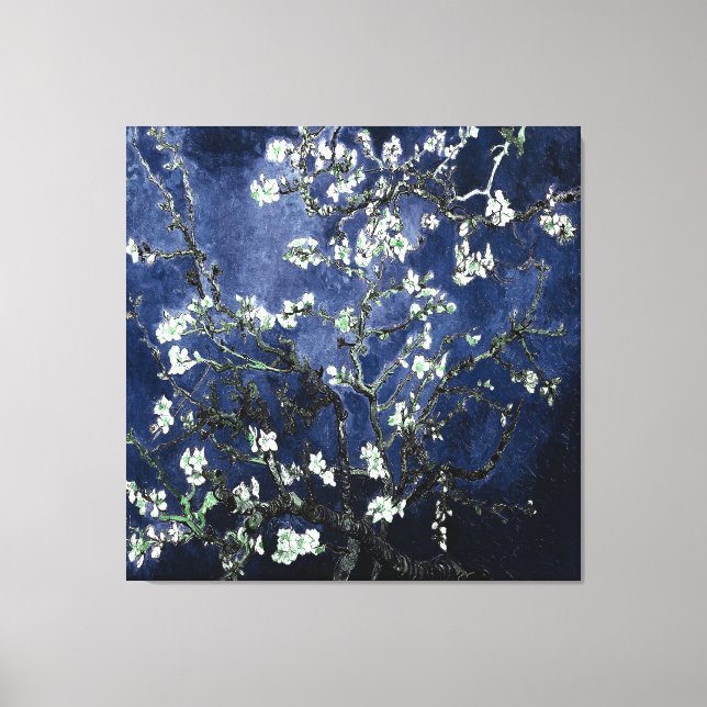 Van Gogh Almond Blossoms Midnight Blue Leinwanddruck (Vorderseite)