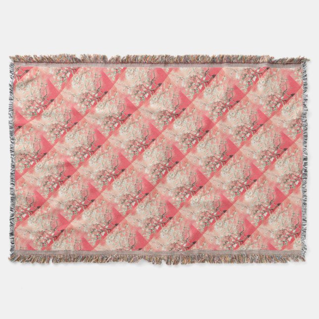 Van Gogh Almond Blossoms Peach Decke (Vorderseite)
