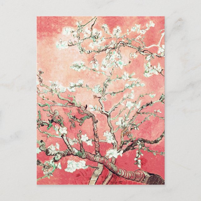 Van Gogh Almond Blossoms Peach Postkarte (Vorderseite)
