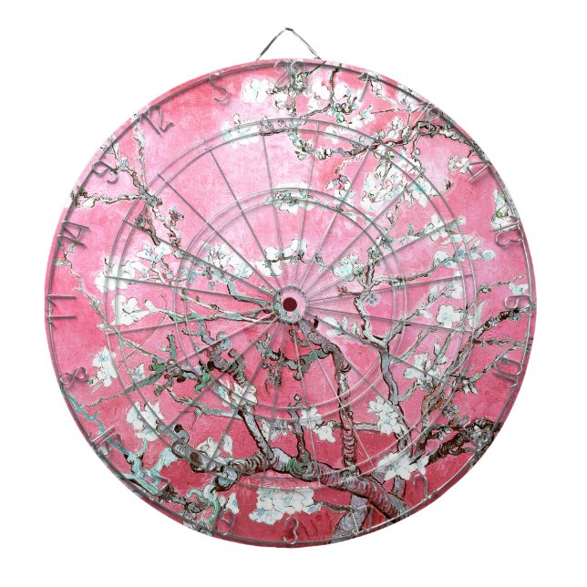 Van Gogh Almond Blossoms Pink Blau Dartscheibe (vorne)