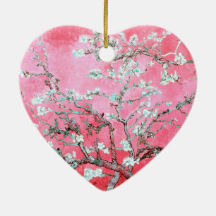 Van Gogh Almond Blossoms Pink Blau Keramik Ornament