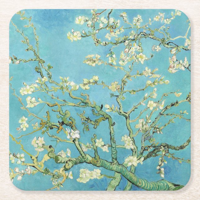 Van Gogh Almond Blossoms Rechteckiger Pappuntersetzer (Vorderseite)