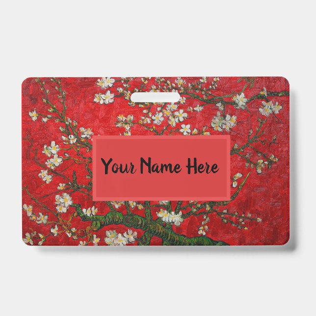 Van Gogh Almond Blossoms Red Ausweis (Vorderseite)