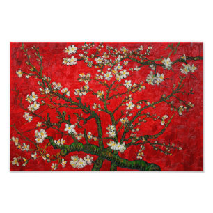 Van Gogh Almond Blossoms Red Fotodruck