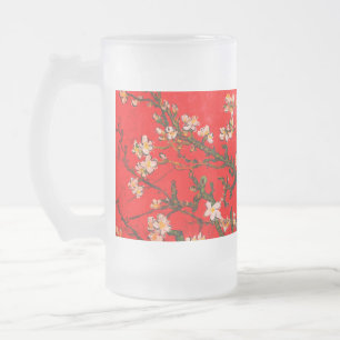 Van Gogh Almond Blossoms Red Mattglas Bierglas