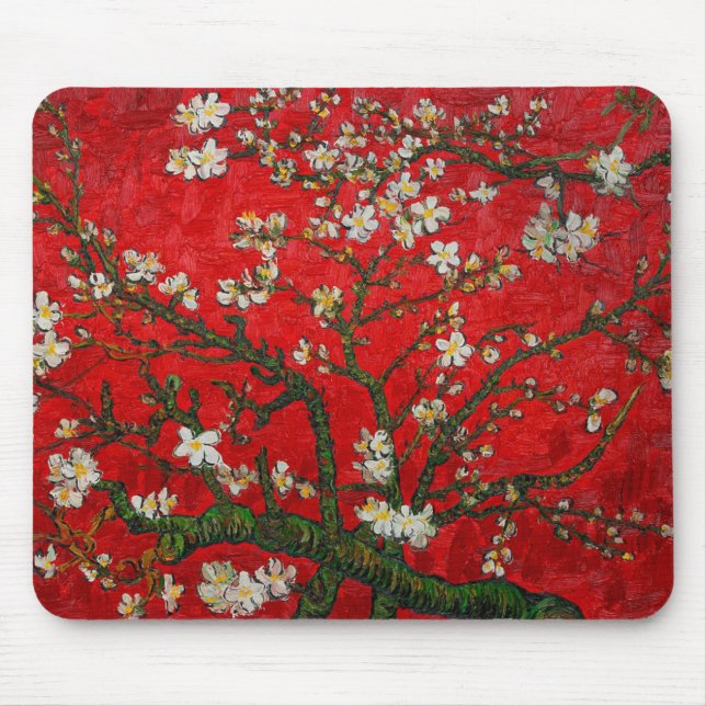 Van Gogh Almond Blossoms Red Mousepad (Vorne)