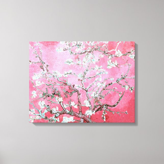 Van Gogh Almond Blossoms rosa blau Leinwanddruck (Vorderseite)