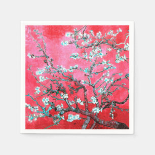 Van Gogh Almond Blossoms Rot Blau Serviette