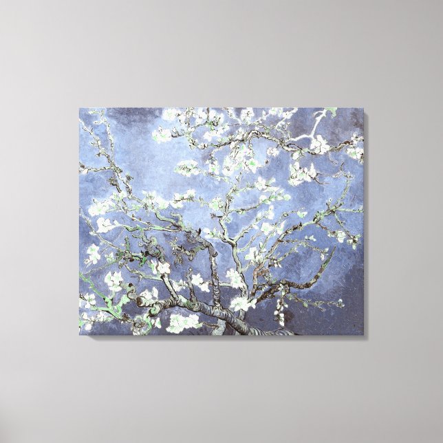 Van Gogh Almond Blossoms Steel Blue Leinwanddruck (Vorderseite)
