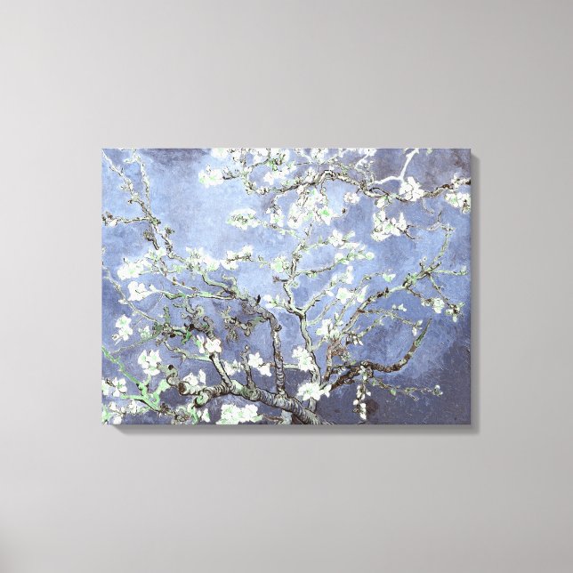 Van Gogh Almond Blossoms Steel Blue Leinwanddruck (Vorderseite)