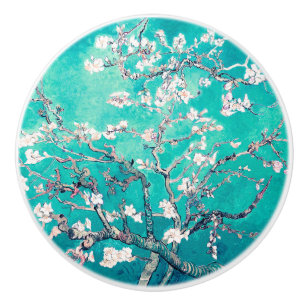 Van Gogh Almond Blossoms Türkis Keramikknauf