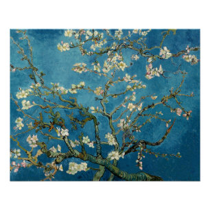 Van Gogh Almond Blossoms Vintag Blumenblau Poster