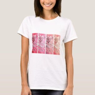Van Gogh Almond blüht dunkelrosa Peach Gradient T-Shirt